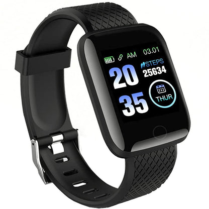 Unisex Bluetooth Smart Fitness Band Watch with Heart Rate Activity Tracker, Step and Calorie Counter, Blood Pressure, OLED Touchscreen for Men/Women
