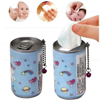 Mini Portable Wet Wipes Tissue Can for Cleaning Face Body (Pack Of 2)