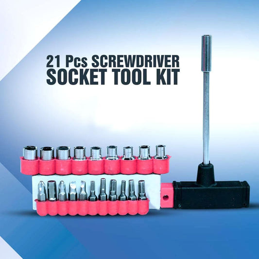 21 Pcs Screwdriver Socket Tool Kit