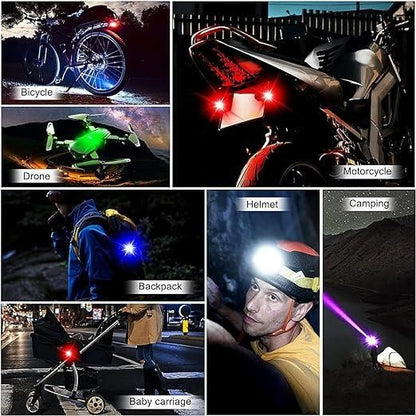 Safety Signal Aircraft Blinking Strobe 7 Colors Led Light Multipurpose Waterproof for Motorbike (Pack of 4)